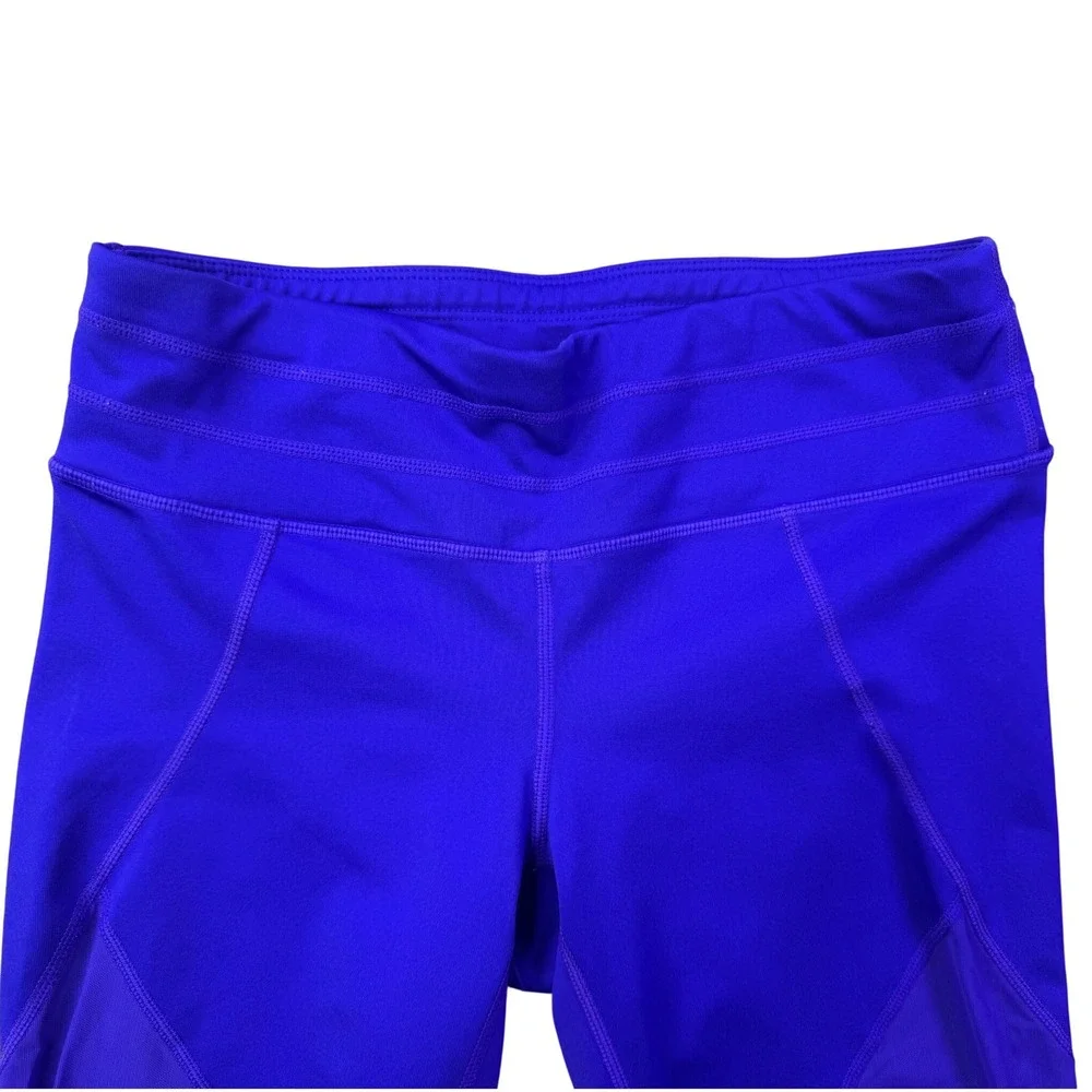 Athleta Royal Blue Cropped Activewear Mesh Curout Leggings Womens Small
